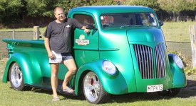 photo: Derek Flynn Bragging rights: Blenheim car restorer Mark Stead stands beside the 2012 Big Shed Customs COE truck he built, identified among the top vehicles at two North Island car shows.